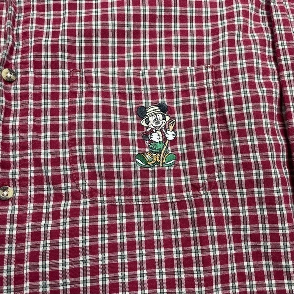 Vintage Disneyland Shirt Men's Large Plaid Button Down Casual Retro Dad Mickey - Picture 3 of 6